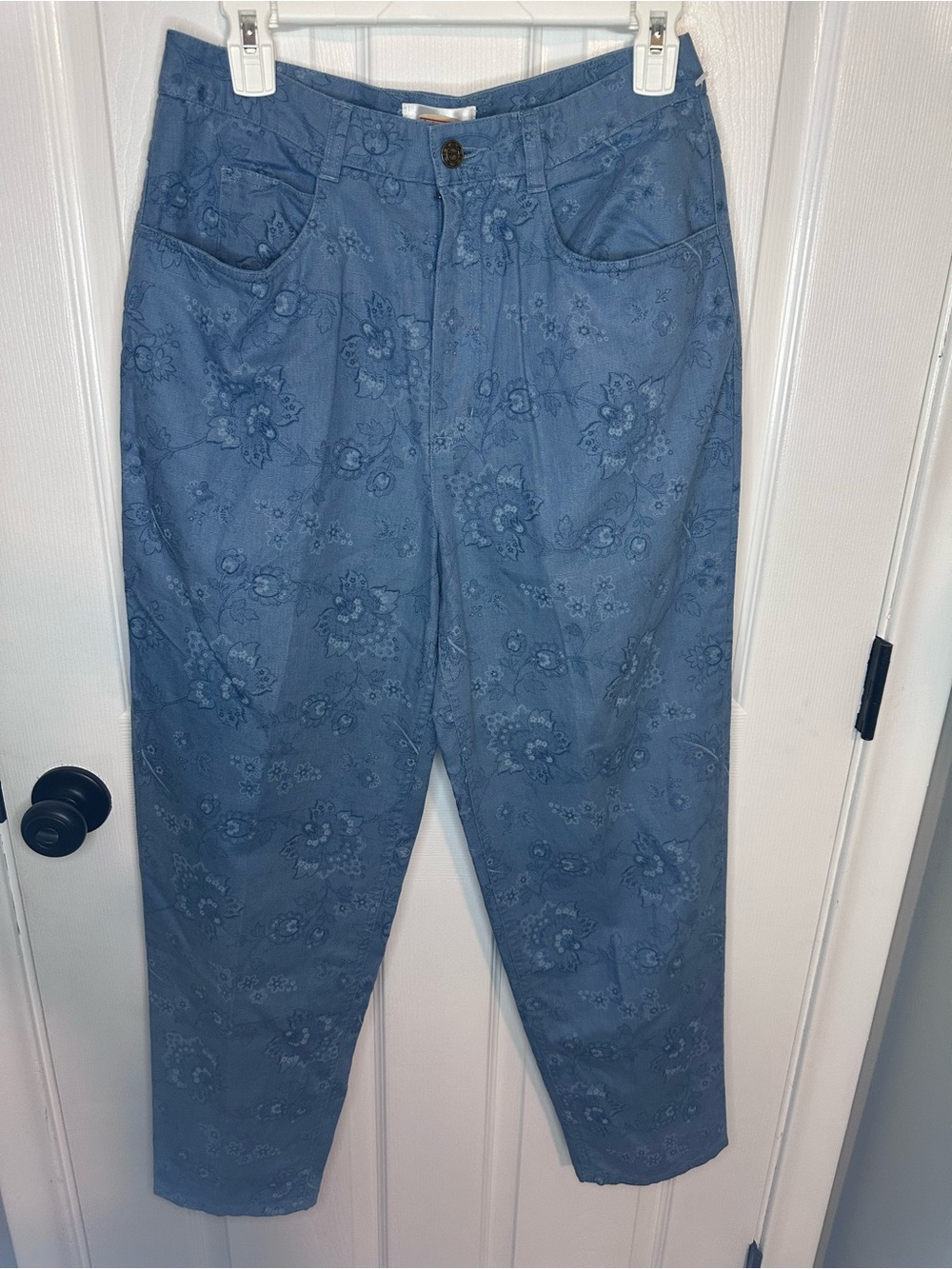 Talbots Light Blue Floral Vintage Petite Pants